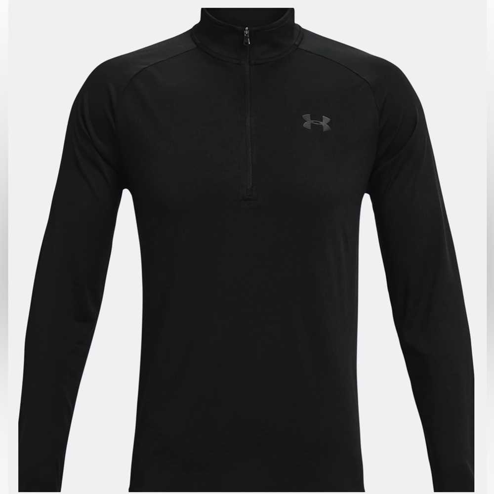 Under Armour Men's Tech 2.0 1/2 Zip-Up Long Sleeve , Black Medium